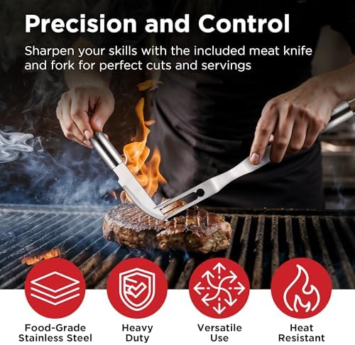 Kaluns BBQ Accessories, Complete Grill Set Grilling Gifts, 40 Pcs Premium Heavy Duty Stainless Steel Barbecue Grill Accessories for Outdoor Grill, Gifts for Dad - Image 5
