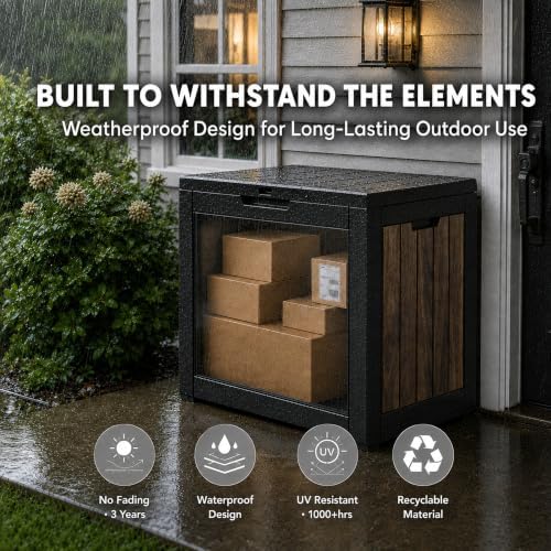 KAMABOKO 35 Gallon Outdoor Storage Box Waterproof Deck Box for Patio - Image 3