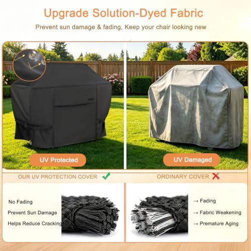 NettyPro Grill Cover for Outdoor Grill 32 Inch Waterproof Heavy Duty, Black - Image 5