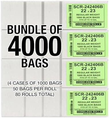Aluf Plastics 7-10 Gallon 6 Micron (eq) Black Bags 24" x 24" 4000 Count - Image 6