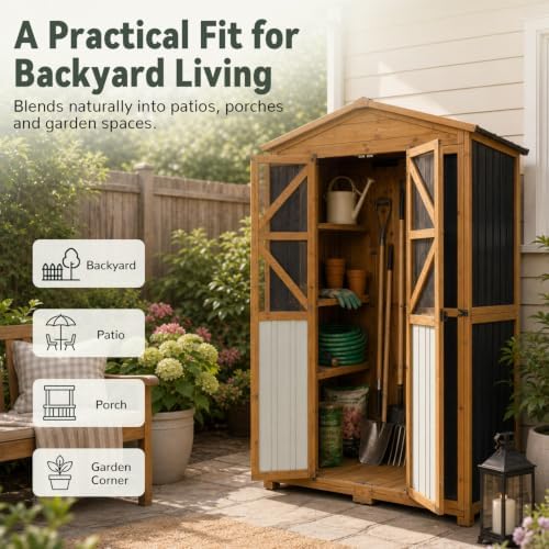 Ketive Outdoor Storage Cabinet, 72-Inch Tall, with Adjustable Shelves - Image 3