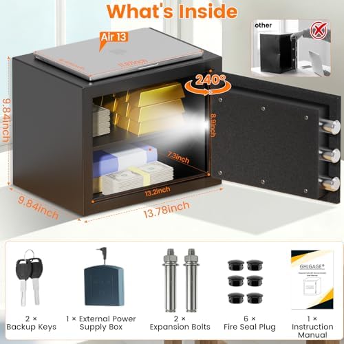 Small Fireproof Safe Box | 1800℉ 35-Min Real Test Fire Safe | 1.2 Cuft Safe - Image 6
