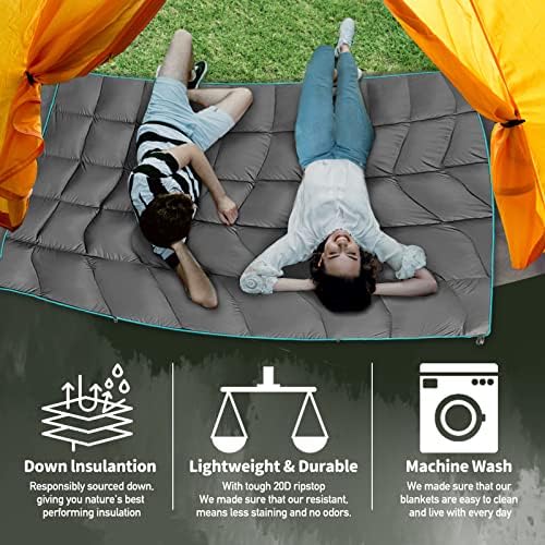 Outdoor Puffy Camping Blanket, Large Outdoor Blanket Waterproof, 55*79'' - Image 4