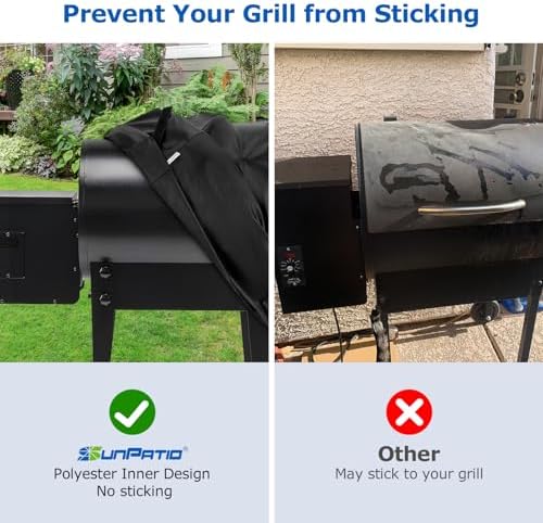 SunPatio 60 Inch Offset Smoker Cover, Outdoor Heavy Duty Waterproof BBQ Smoker Cover, Charcoal Pellet Grill Protector for Brinkmann, Char-Broil, Weber, Nexgrill and More - Image 4
