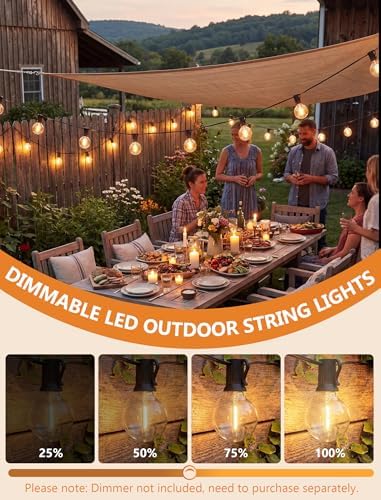 25Ft G40 LED Outdoor String Lights Waterproof with 27 Shatterproof Bulbs - Image 4