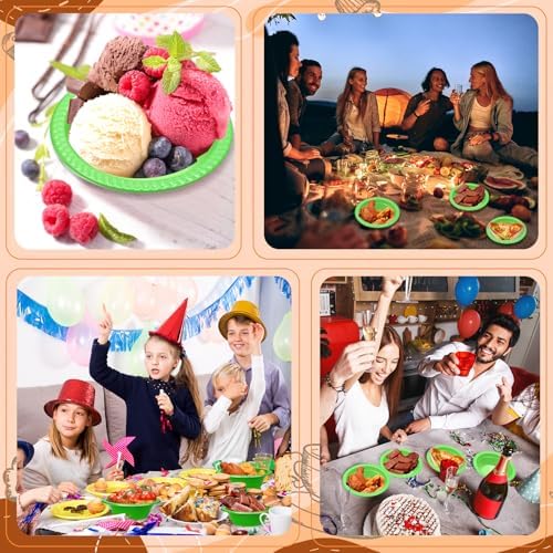 30 Pack 12 oz Green Disposable Plastic Bowls Dessert, Ice Cream, Salad, Soup Serving Cups for Party, Picnic, Food Snacks (Green) - Image 7