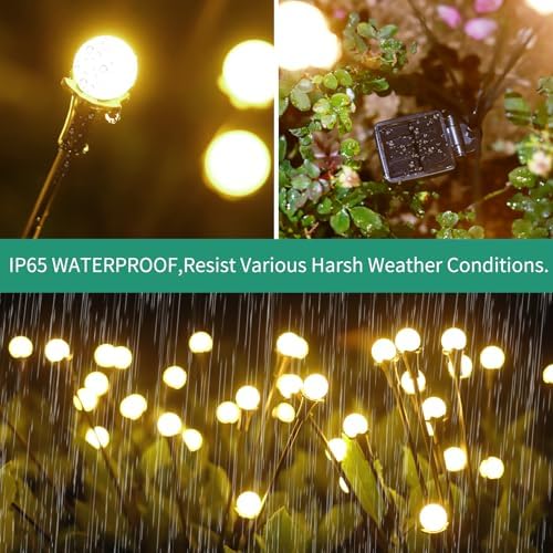 vignuto Solar Lights Outdoor Waterproof,6 Packs 48LED, Garden Decor, Patio Decor, Firefly Lights Solar Outdoor, Unique Gifts for Women - Image 4