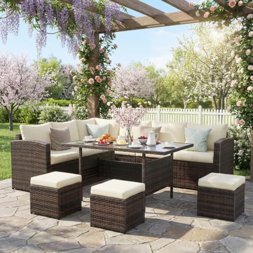 Wisteria Lane 7 Piece Patio Furniture Set, Patio Sectional for All Weather by WisteriaLane