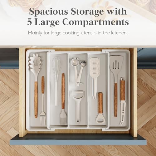 Lifewit Utensil Organizer for Kitchen Drawers, Expandable Utensil Tray - Image 3