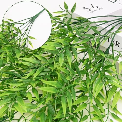 Waipfaru 4Pcs Artificial Hanging Plants, Fake Bamboo Leaves Vines - Image 3