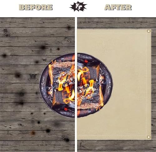 SoloWilder Fire Pit Mat 40" Wood Stove Under Grill Mat (940°F Safety) for Deck BBQ Fireproof Floor Tent Campsite Insulation Protection - Image 4