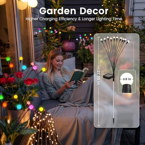 Solar Garden Lights, 4 Pack Color Changing Solar Christmas Decor - Image 4