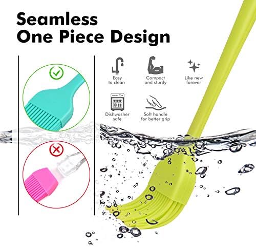 HOTEC 600℉ Heat Resistant Silicone Basting &Pastry Brush, Multicolor 5 - Image 6