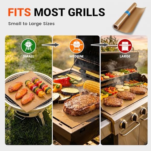 Grill Mats Roll with Cutter, Grill Mats for Outdoor Grill 15.75 x 100 Inch - Image 5