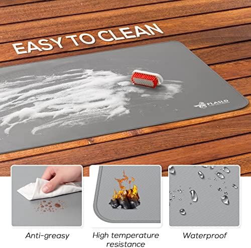 FLASLD Heavy-Duty Under Grill Mat 36x48 Inch, BBQ Grilling Pad Washable Floor Mat to Protect Decks and Patios from Grease Splatter and Grill Heat, Fireproof Fireplace Hearth Mat, Gray - Image 4