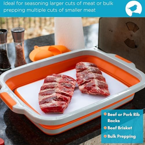 BIRDROCK HOME 18L Collapsible BBQ Prep Tub with Lid, Orange, 22” L x 16” W - Image 6