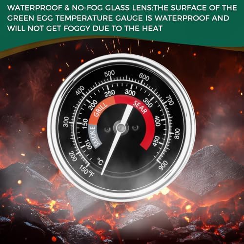 BBQ Grill Temperature Gauge Waterproof Large Face for for Big Green Egg,3.3" Grill Temperature Gauge for Big Green Egg Accessories 150-900°F Cooking Thermometer (3.3" for BGE) - Image 5