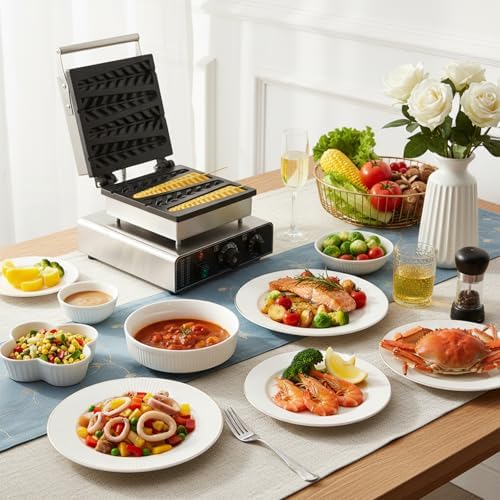 4-Grid Commercial Waffle Maker, 1750W Electric Waffle Machine, Stainless Steel Waffle Iron Baker with Non-Stick Coating, 122-572℉ Temperature Adjustable - Image 7