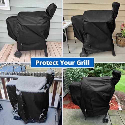 SunPatio Outdoor Heavy Duty Waterproof Wood Pellet Grill and Smoker Cover, UV Resistant Full Length BBQ Cover Compatible with Traeger 22 Series, Lil' Tex Grill and More, All Weather Protection - Image 7