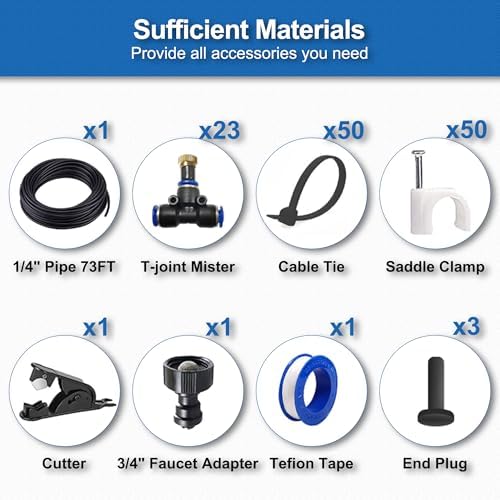 Misters for Outside Patio,Outdoor Water Misting Cooling System,75FT|23M. - Image 6