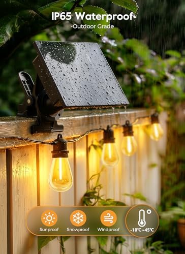 Minetom 58FT Solar String Lights Outdoor Waterproof, S14 Patio Lights - Image 3