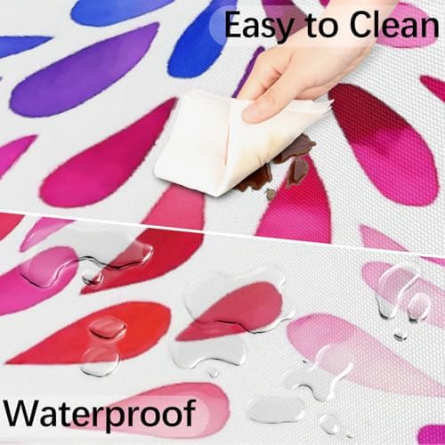 Fitted Round Tablecloth with Umbrella Hole and Zipper Spring or Summer Floral Outdoor Elastic Table Cloth 45"-56" Oil-Proof Waterproof Patio Table Cover for Picnic Party - Image 5