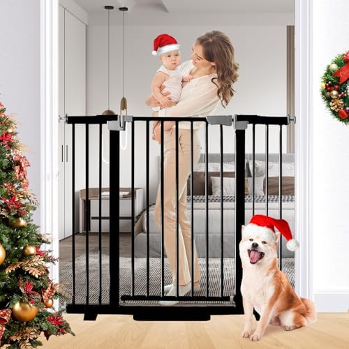 Rgqphantom 41" Tall Safety Pet Gate,Adjustable 29.92"-49.21" Wide (Black) by RGQPHANTOM