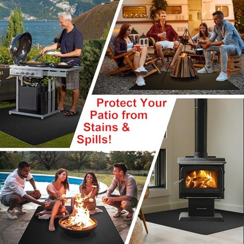 Under Grill Mat for Outdoor Grill Fireproof Deck Protector 60"x40" - Image 7