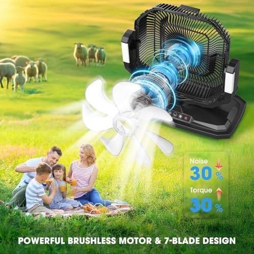Ausic 5 Gal 12" Portable Misting Fan for Outside Patios, 【Max 62H】 Outdoor Rechargeable Battery Oscillating Fan with Remote, Cooling Dugout Water Fan with Caster/LED Light/Timer, Camping Essential - Image 5