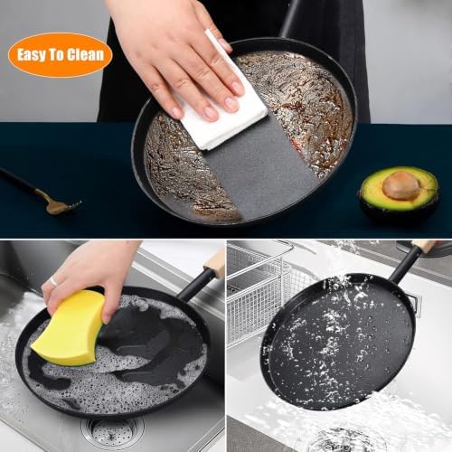 bodkar Frying Pan Skillet Pre-Seasoned 8-inch Flat Griddle Pan - Image 5