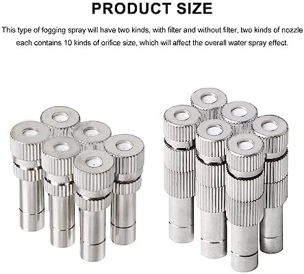 20pcs Brass Mister Nozzles, 6mm Misting Nozzles for Outdoor Cooling System, Landscaping, Air Humidification, Greenhouse Irrigation (with Filter, 0.024"/0.6mm Orifice) - Image 3