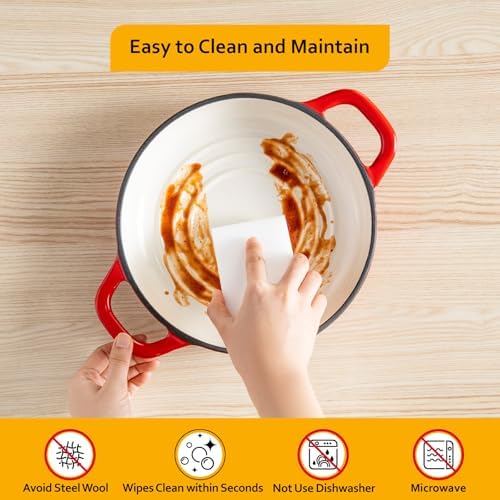 Velaze 5 QT Enameled Cast Iron Dutch Oven for Bread Baking with Dome Lid - Image 5