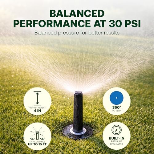 Rain Bird 1804FSPRS Pressure Regulated 4 Inch Pop Up Sprinkler Head, 4 Pack - Image 3