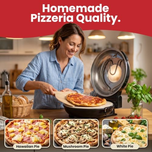 PIEZANO 12" Electric Pizza Oven Indoor Countertop Pizza Maker, Black - Image 2