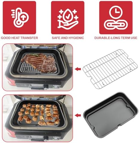 Grill Cooking Pot and Rack for Ninja Foodi FG551 DG551 DG651 Indoor, Air Frying Griddle Plate & Rack for Ninja Foodi Smart XL Indoor Accessories - Image 4