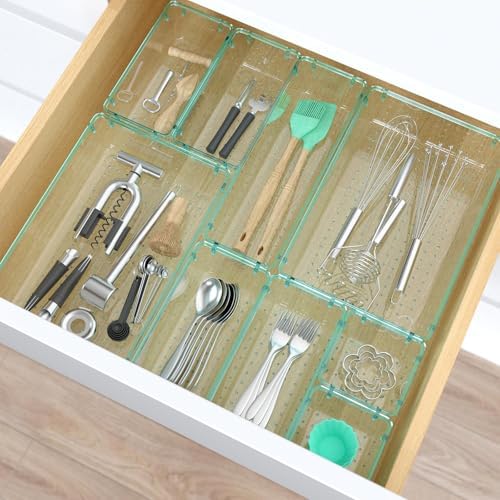 23 PCS Plastic Drawer Organizers Set, 4 Size Desk Drawer Organizer Trays - Image 6