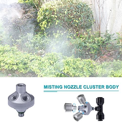 Fogland Misting Nozzle Cluster Body with 5X 10/24unc Thread Holes for Patio Garden Outdoor Misting Cooling System, 7pcs per Pack - Image 2