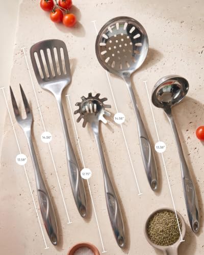 Zulay Kitchen Stainless Steel 5 Piece Cooking Utensil Set - Image 5