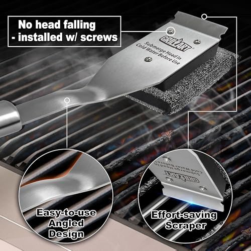 GRILLART Grill Brush Bristle Free Replacement Head - 2PCS - Image 5