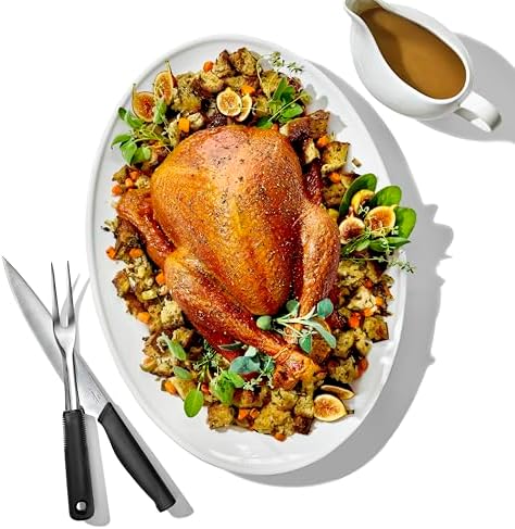 OXO Carving Set |Soft-Grip Duo Designed for Effortless Carving and Serving |2-Piece Fork & Knife Set | Spear, Secure, Cut & Serve Roasted Meat - Image 7