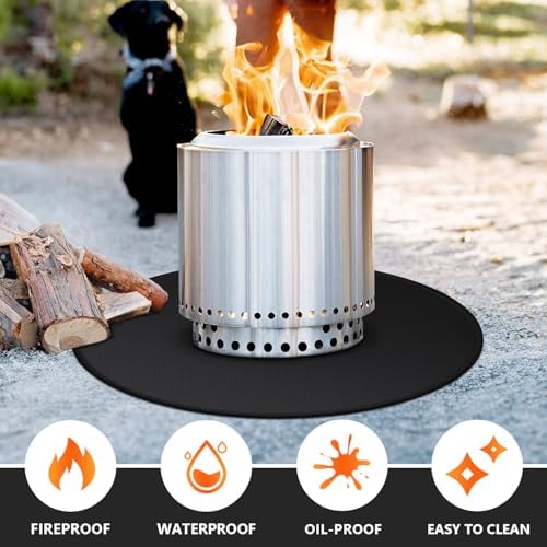 48" Fire Pit Mat for Solo Stove Bonfire, Double-Sided Fireproof Under Grill Mat Deck Patio Protector Pad, Round BBQ Mat for Solo Stove Accessories, Easy to Clean, Reusable (0.9mm) - Image 4