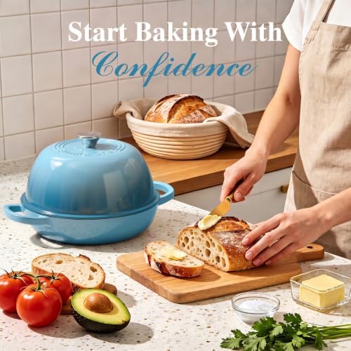 Umite Chef 6QT Enameled Cast Iron Dutch Oven Bread Baking Gift Set - Image 7