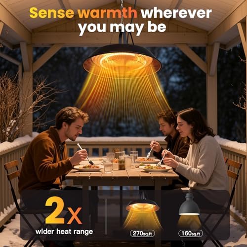 1500W Hanging Patio Heater, Ceiling-Mounted Infrared Heater - Image 7