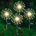 Solar Garden Lights Outdoor, 4 Pack 120 LED Twinkling Firework Lights Decorative with 2 Modes, Outdoor Waterproof Solar Starburst Light for Outside Yard Pathway Garden Decor, Warm White by Yaafen