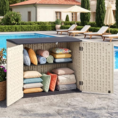 Tangkula 20 Cu.Ft Large Outdoor Storage Cabinet w/Adjustable Shelf - Image 2