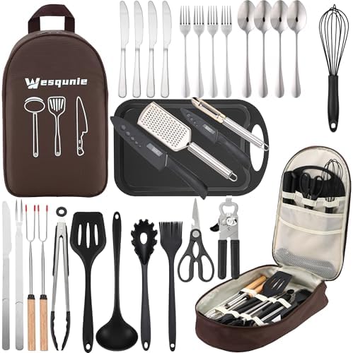 Wesqunie Silicone Cooking Utensils Set, Cookware Set for Outdoor Camping by WesqunieOutdoorAccessories