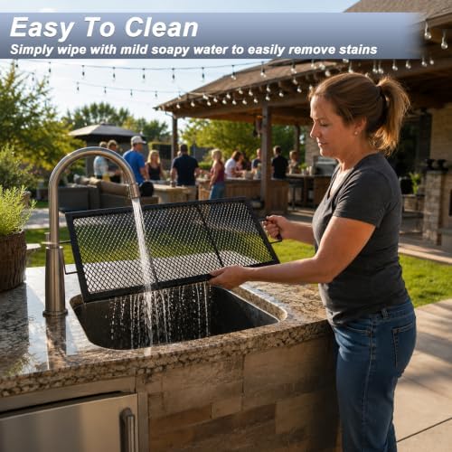 32 Inch Rectangle Fire Pit Grill Grate for Outdoor Campfire, Gathering - Image 5