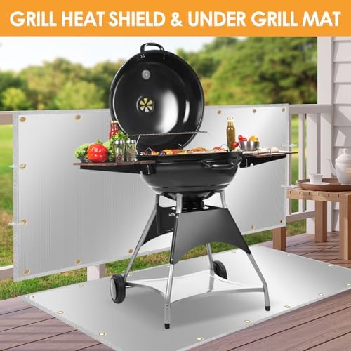 Fireproof Grill Heat Shield for Deck Railing/Wall, 4'x3', Silver - Image 4