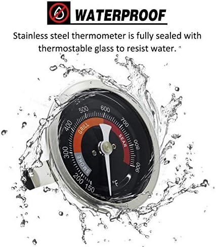 3.3” Large Thermometer Replacement for Big Green Egg Grill, Accurate Temp Gauge Probe w/Recalibrated Function, Waterproof Temperature Gauge for BGE Accessories, SUS304 Stainless Steel Dome Thermostat - Image 3