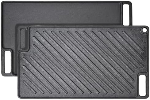 VEVOR Reversible Grill/Griddle, 17x10'' Pre-Seasoned Cast Iron Griddle by VEVOR